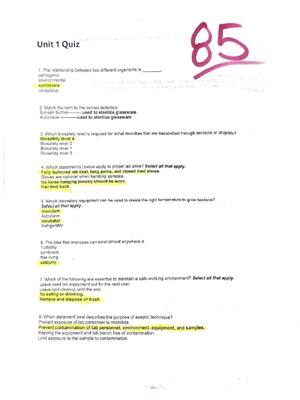 Preview of NUR 155 / Galen Microbiology 1-11 Quizzes | Questions and Answers | 2026 Updated | 100% Co