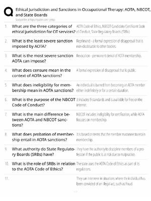 Preview of OT Ethical Jurisdiction / AOTA NBCOT State Boards / 2026 Update / Score 100% / Exam Prep S