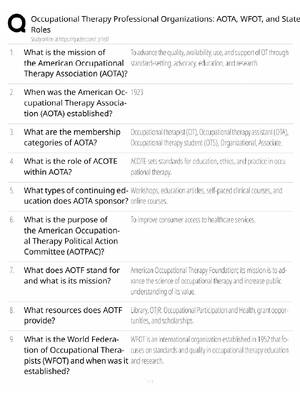 Preview of OT Professional Organizations / AOTA WFOT State Roles / 2026 Update / Score 100% / Exam Pr