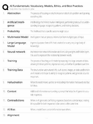 Preview of AI Fundamentals / Vocabulary Models Ethics / 2026 Update / Score 100% / Exam Prep Study Gu