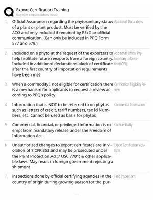 Preview of Export Certification Training / Compliance & Documentation / 2026 Update / Score 100% / Ex