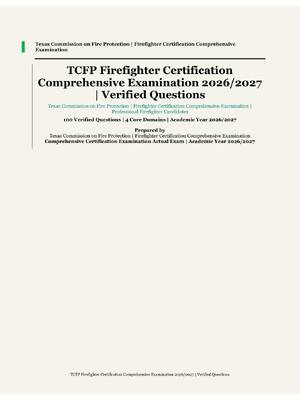 Preview of TCFP Firefighter Certification | Texas Commission on Fire Protection | Academic Year 2026/