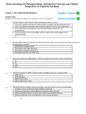 Preview image for Test Bank For Davis Advantage for Pathophysiology: Introductory Concepts and Clinical Perspectives 3rd Edition By Capriotti