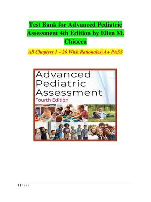 Preview image for Test Bank for Advanced Pediatric Assessment 4th Edition by Ellen M. Chiocca All Chapters 1 – 26 With Rationales| A+ PASS