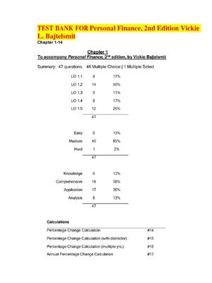Preview image for TEST BANK FOR Personal Finance, 2nd Edition By Vickie L. Bajtelsmit All Chapters 1-14 A+