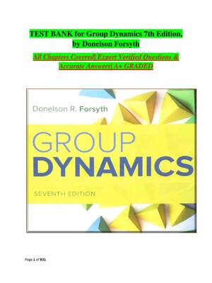 Preview image for Test Bank for Group Dynamics 7th Edition, by Donelson Forsyth All Chapters A+