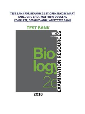 Preview image for TEST BANK FOR BIOLOGY 2nd Edition BY OPENSTAX BY MARY  ANN, JUNG CHOI, MATTHEW DOUGLAS  COMPLETE, DETAILED AND LATEST