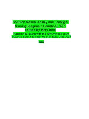 Preview of Solution Manual Ackley and Ladwig's  Nursing Diagnosis Handbook 13th  Edition By Mary Beth