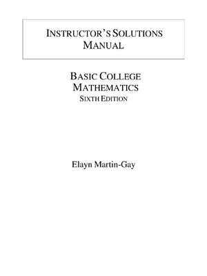 Preview of Solution Manual for Basic College Mathematics 6th Edition by Elayn Martin-Gay All Chapters