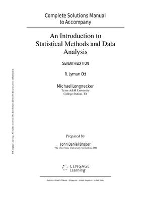Preview of Solution Manual for An Introduction to Statistical Methods and Data Analysis 7th Edition b