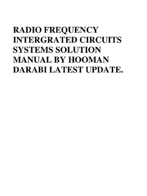 Preview image for Solution Manual For Radio Frequency Integrated Circuits and Systems 2nd Edition By Hooman Darabi |All Chapters |Latest Version A+