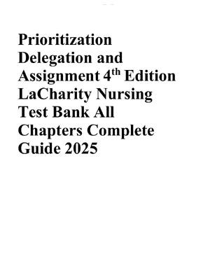 Preview of Prioritization Delegation and Assignment 4th Edition By LaCharity Test Bank