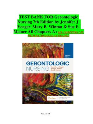 Preview of TEST BANK FOR Gerontologic Nursing 7th Edition by Jennifer J. Yeager, Mary B. Winton & Sue