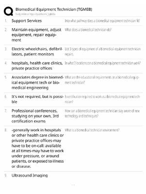 Preview of BMET Certification / Biomedical Equipment Technician / 2026 Update / Score 100% / Exam Pre