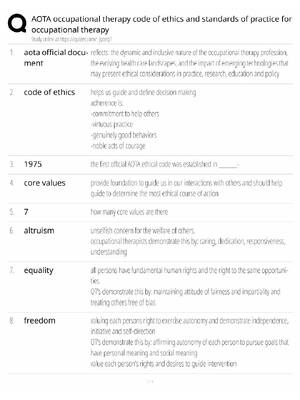 Preview of AOTA OT Code of Ethics / Standards of Practice / 2026 Update / Score 100% / Exam Prep Stud