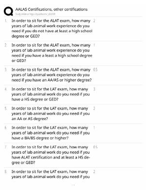 Preview of AALAS Certification / ALAT LAT LATG & CMAR / 2026 Update / Score 100% / Exam Prep Study Gu