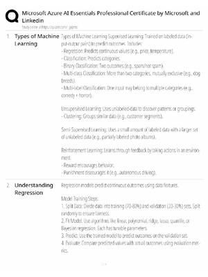 Preview of Microsoft Azure AI Essentials / Professional Certificate / 2026 Update / Score 100% / Exam