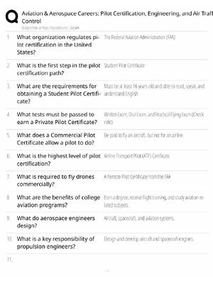 Preview of Aviation & Aerospace / Pilot Certification & ATC / 2026 Update / Score 100% / Exam Prep St
