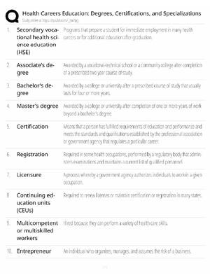 Preview of Health Careers Education / Degrees Certifications / 2026 Update / Score 100% / Exam Prep S