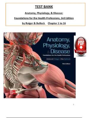 Preview of Test Bank for Anatomy, Physiology, & Disease: Foundations for the Health  Professions, 3rd