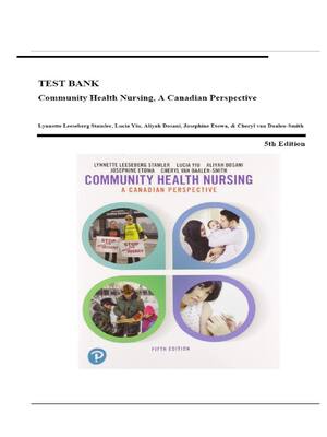 Preview image for Test Bank For Community Health Nursing: A Canadian Perspective 5th Edition by Lynnette Leeseberg Stamler, Lucia Yiu All Chapters 1-33
