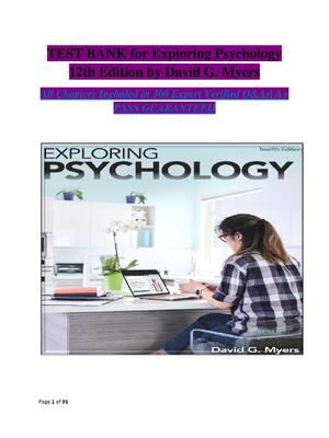 Preview image for Test Bank for Exploring Psychology 12th Edition by David G. Myers All Chapters A+