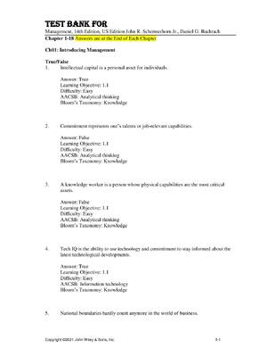 Preview image for Test Bank for  Management, 14th Edition, US Edition John R. Schermerhorn Jr., Daniel G. Bachrach Chapter 1-18 A+