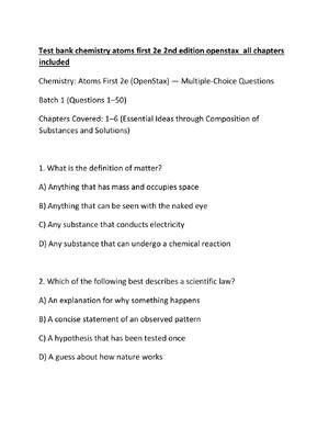 Preview of Test bank chemistry atoms first 2e 2nd edition openstax  all chapters included
