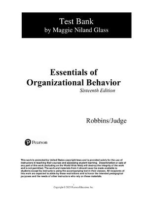Preview of Test Bank For Essentials of Organizational Behavior, 16th Edition By Stephen P. Robbins 20