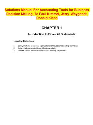 Preview of Solutions Manual For Accounting Tools for Business  Decision Making, 7th Edition By Paul K