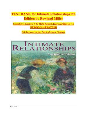 Preview of Test Bank for Intimate Relationships, 9th Edition by Rowland Miller All Chapters 1 - 14
