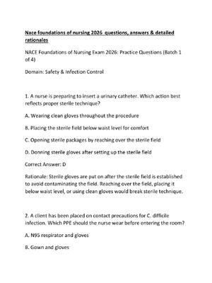 Preview of Nace foundations of nursing 2026  questions, answers & detailed rationales