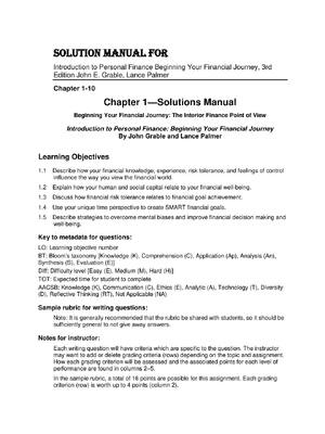 Preview of Solution Manual For  Introduction to Personal Finance Beginning Your Financial Journey, 3r