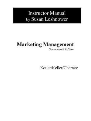 Preview image for Solution Manual for Marketing Management 17th Edition Philip Kotler, Kevin Lane Keller, Alexander Chernev