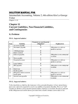 Preview image for Solution Manual For Intermediate Accounting, Volume 2, 6th edition Kin Lo George Fisher Chapter 11-20