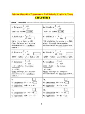 Preview of Solution Manual for Trigonometry, 5th Edition by Cynthia Y. Young