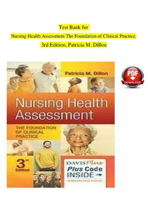 Preview of Test Bank for  Nursing Health Assessment The Foundation of Clinical Practice, 3rd Edition,