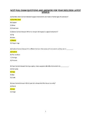 Preview of NCCT FULL EXAM QUESTIONS AND ANSWERS FOR YEAR 2025/2026 LATEST UPDATE
