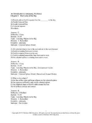 Preview of Test Bank For An Introduction to Astronomy, 9th Edition By Arny