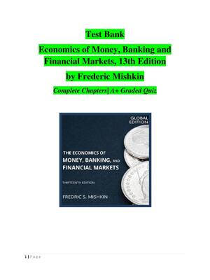 Preview image for Test Bank Economics of Money, Banking and Financial Markets, 13th Edition by Frederic Mishkin