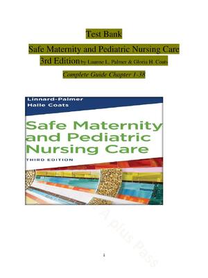 Preview of Test Bank Safe Maternity and Pediatric Nursing Care 3rd Edition by Luanne L. Palmer & Glor