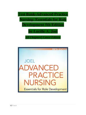 Preview of Test Bank -Advanced Practice Nursing: Essentials for Role Development 5th Edition by Lucil