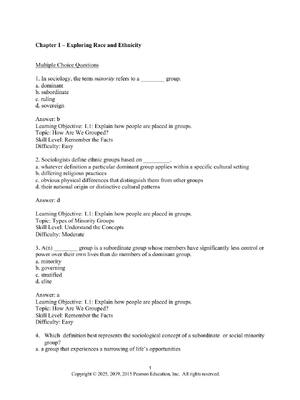 Preview of Test Bank for Racial and Ethnic Groups, 16th Edition by Richard T. Schaefer