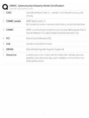 Preview of CMMC Certification Study Guide / Cybersecurity Maturity Model / Score 100% / 2025 Update /