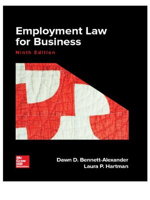 Preview of Employment Law for Business 9th Edition By Dawn Bennett Alexander, Laura Hartman