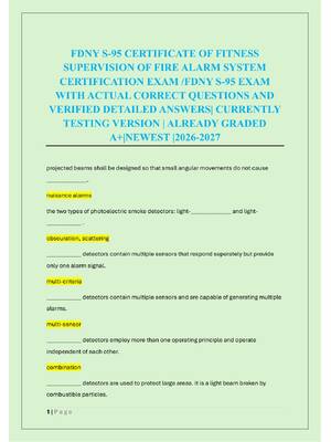 Preview of FDNY S-95 CERTIFICATE OF FITNESS  SUPERVISION OF FIRE ALARM SYSTEM  CERTIFICATION EXAM /FD