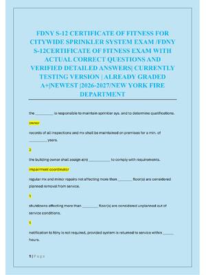 Preview of FDNY S-12 CERTIFICATE OF FITNESS FOR  CITYWIDE SPRINKLER SYSTEM EXAM /FDNY  S-12CERTIFICAT