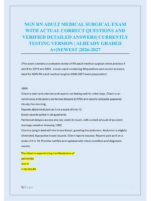 Preview of NGN RN ADULT MEDICAL SURGICAL EXAM