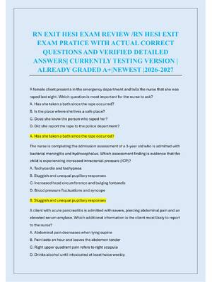 Preview of RN EXIT HESI EXAM REVIEW /RN HESI EXIT  EXAM PRATICE