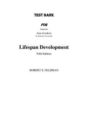 Preview image for TEST BANK  For Lifespan Development Fifth Edition By ROBERT S. FELDMAN